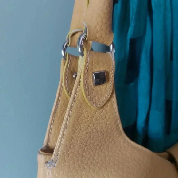 Rogani | Genuine Leather Soft  Yellow Inspired Shoulder Bag with Silver Hardware - Picture 12 of 16